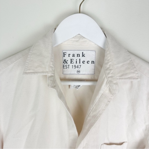 Frank & Eileen Eileen Relaxed Button-Up Shirt in White Flannel - Picture 5 of 10